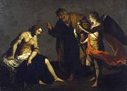 Alessandro Turchi Saint Agatha Attended by Saint Peter and an Angel in Prison oil painting